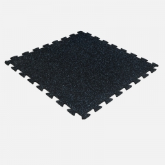 Interlocking rubber floor tiles